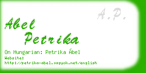 abel petrika business card